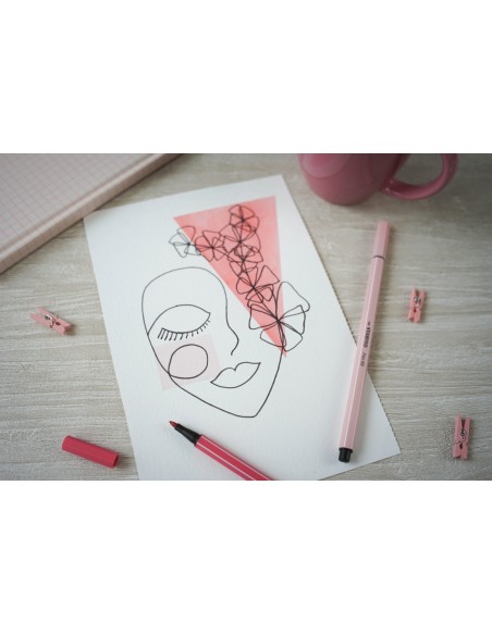  C/10 rotulador stabilo pen 68 rosa claro nº29 punta 1,omm 